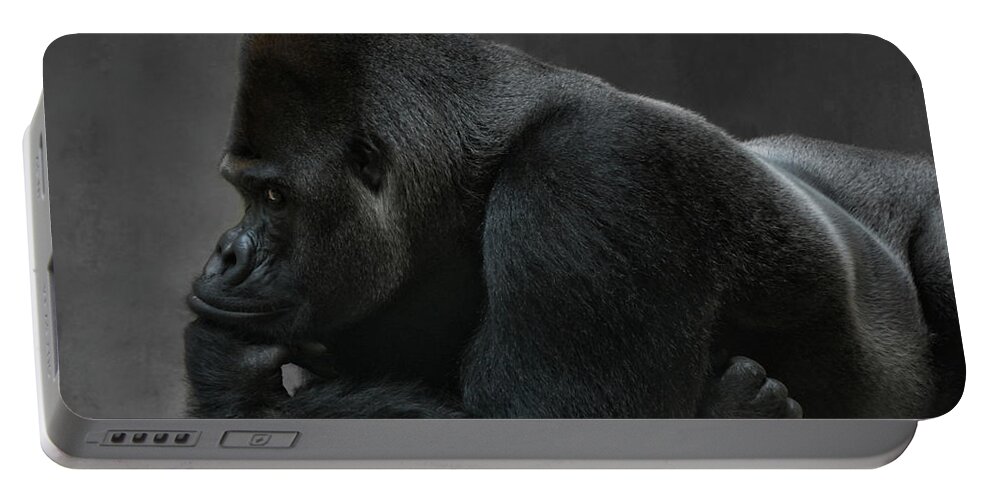 Portrait Portable Battery Charger featuring the photograph Relaxed Silverback by Joachim G Pinkawa