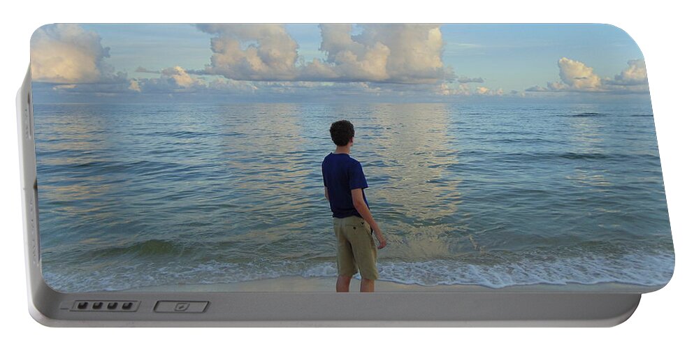 Beach Portable Battery Charger featuring the photograph Relaxing by the ocean by Richie Parks