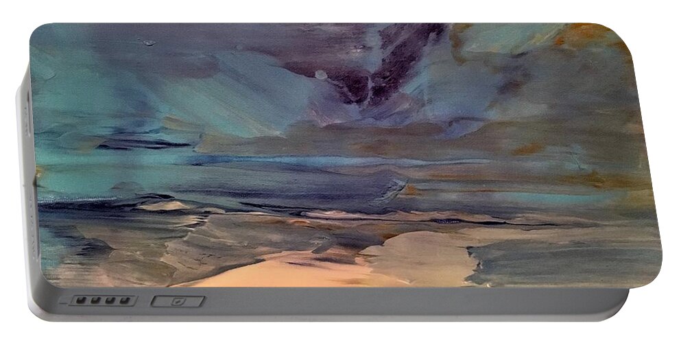 Abstract Portable Battery Charger featuring the painting Relentless by Soraya Silvestri
