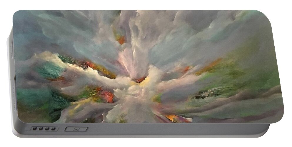 Abstract Portable Battery Charger featuring the painting Resplendent by Soraya Silvestri
