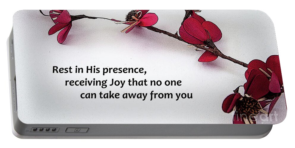 Floral Portable Battery Charger featuring the digital art Rest In His Presence by Kirt Tisdale