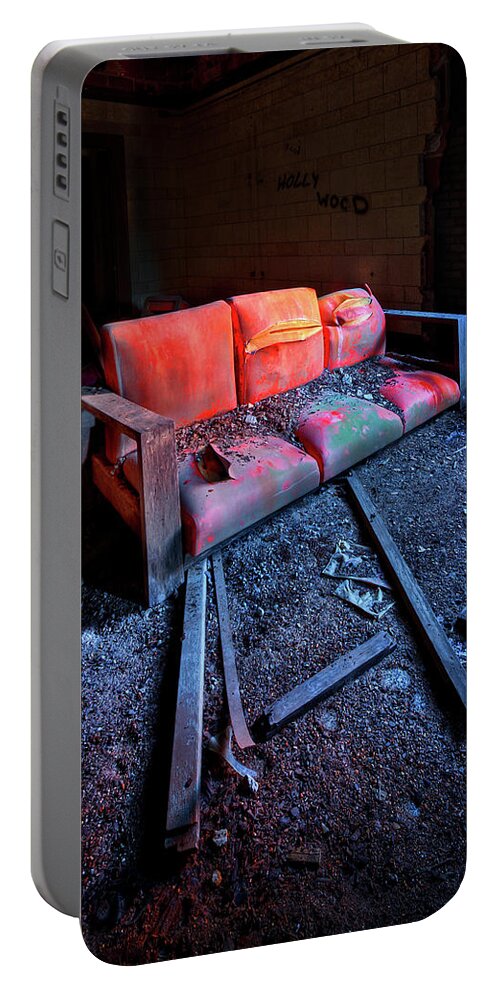 Couch Portable Battery Charger featuring the photograph Rest in Pieces by Evelina Kremsdorf