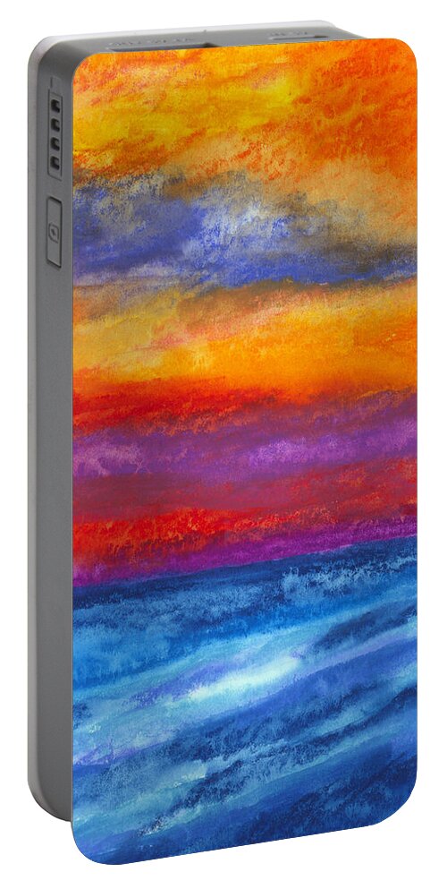 Ocean Portable Battery Charger featuring the painting Restless Sea by Stephen Anderson