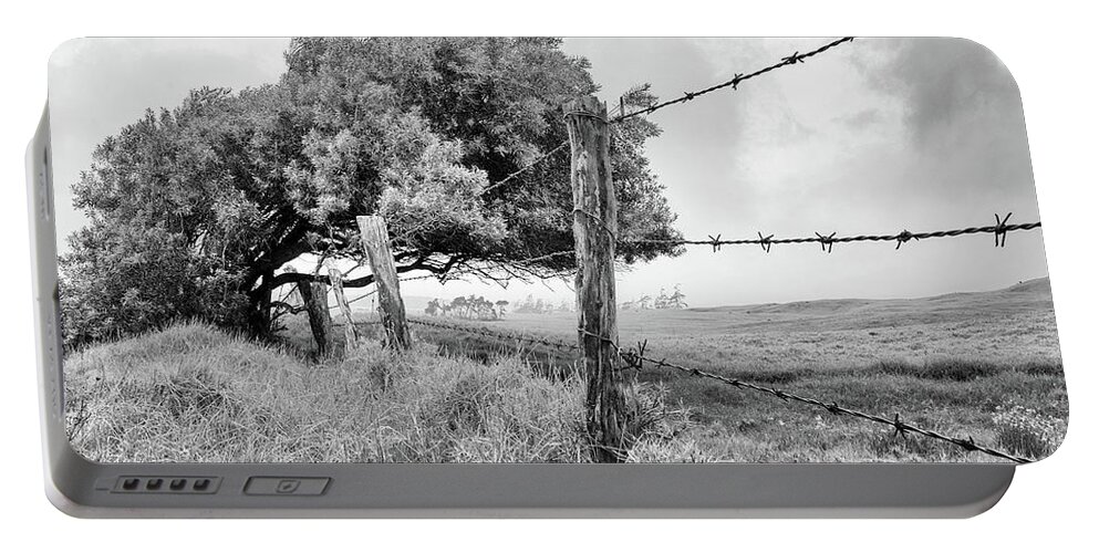 Black And White Portable Battery Charger featuring the photograph Restricted by Christopher Johnson