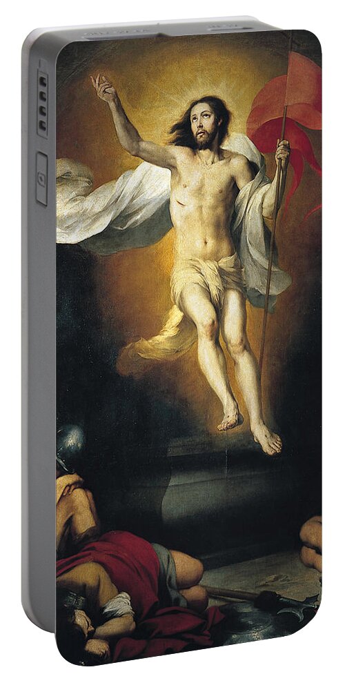 Bartolome Esteban Murillo Portable Battery Charger featuring the painting Resurrection of the Lord by Bartolome Esteban Murillo