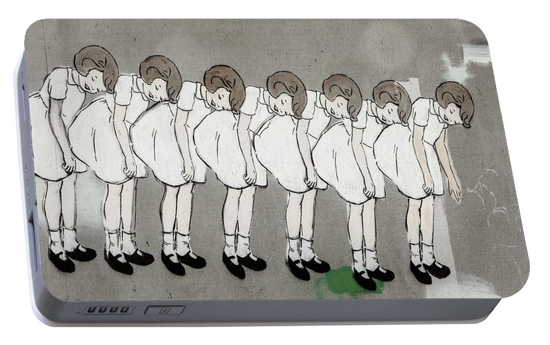 Street Art Portable Battery Charger featuring the photograph Retro Girl by Art Block Collections