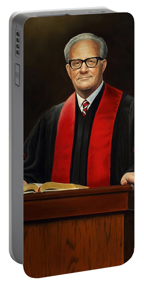 Pastor Portable Battery Charger featuring the painting Rev Joe Phillips by Glenn Beasley