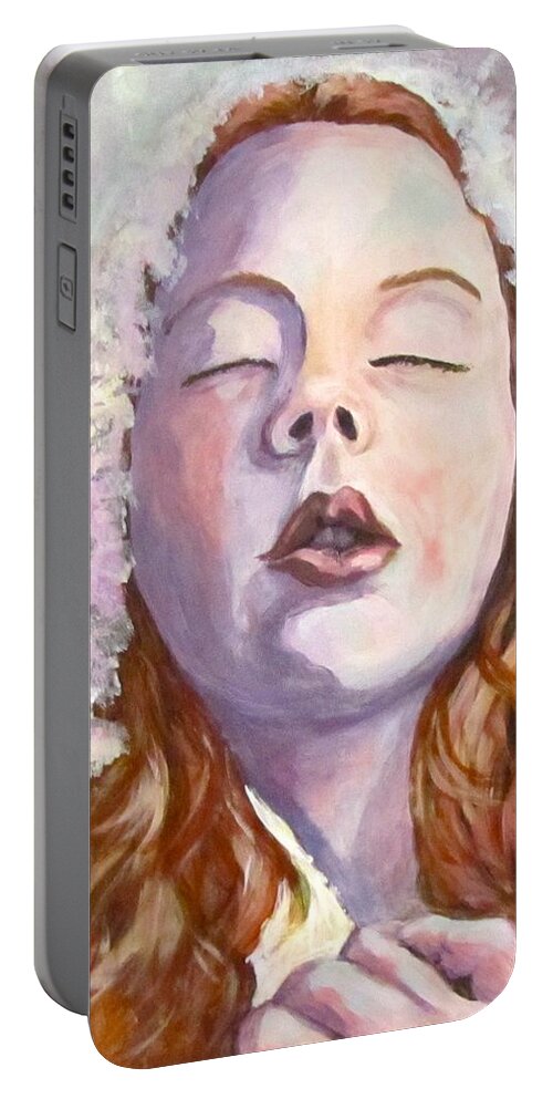 Woman Portable Battery Charger featuring the painting Reverence by Barbara O'Toole