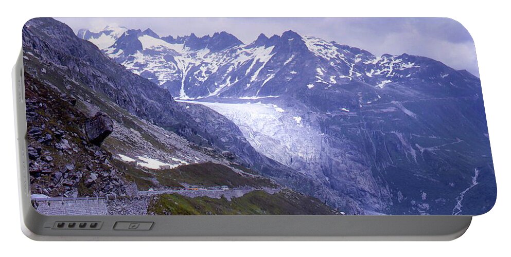 Rhone Portable Battery Charger featuring the photograph Rhone Glacier, Switzerland by Richard Goldman