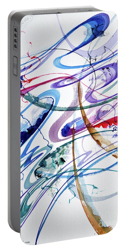 Swirls Portable Battery Charger featuring the painting Ribbons by Rick Mock