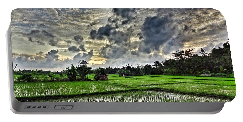 Bali Portable Battery Charger featuring the photograph Rice Paddies by Lorelle Phoenix