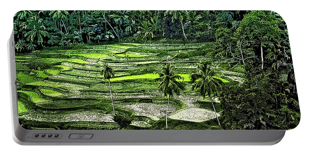 Sri Lanka Portable Battery Charger featuring the photograph Rice Paddies by Steve Harrington