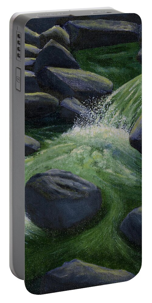 Creek Portable Battery Charger featuring the painting Richland Creek Arkansas Ozarks by Garry McMichael