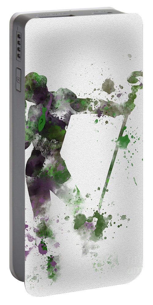 Riddler Portable Battery Charger featuring the mixed media Riddler by My Inspiration