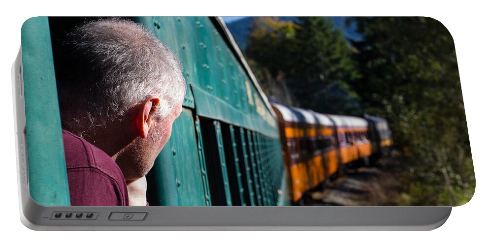 Train Portable Battery Charger featuring the photograph Riding the Train 8x10 by Leah Palmer