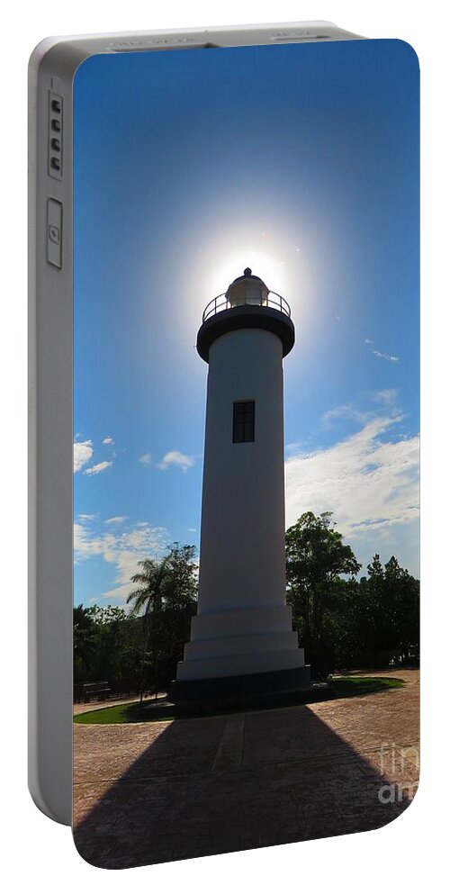 Lighthouse Portable Battery Charger featuring the photograph Rincon Lighthouse by Rrrose Pix