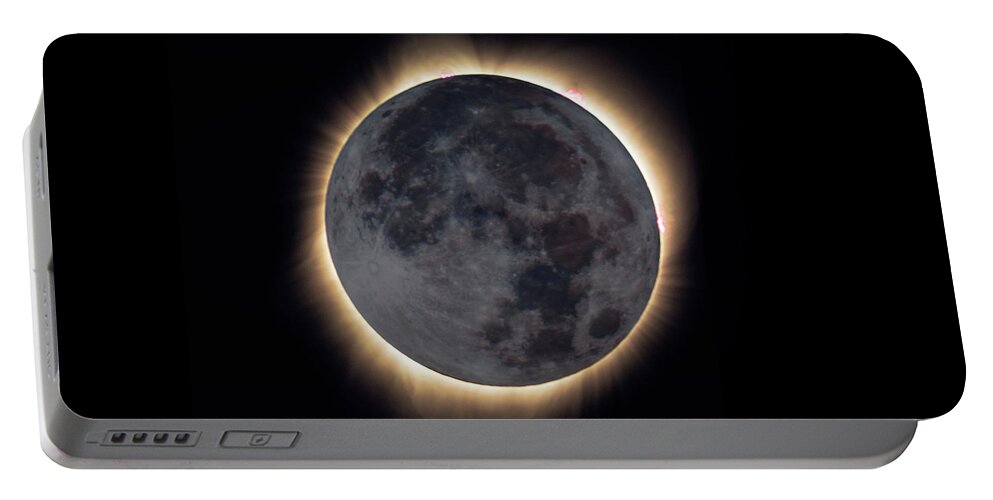 Eclipse Portable Battery Charger featuring the photograph Ring Of Fire by Her Arts Desire