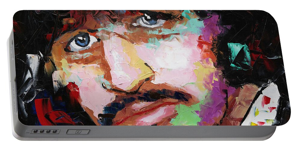 Ringo Portable Battery Charger featuring the painting Ringo Starr by Richard Day