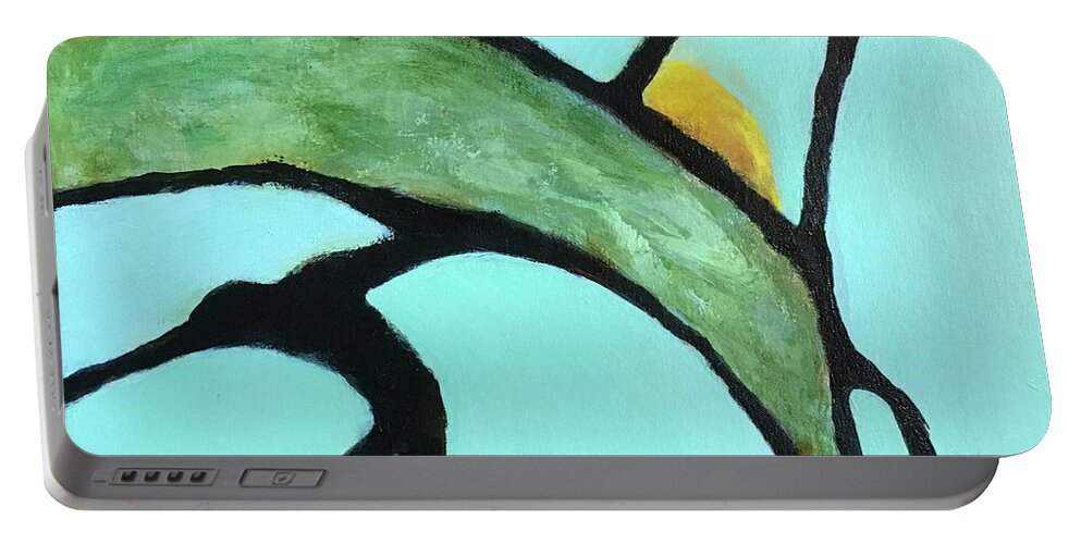 Contemporary Portable Battery Charger featuring the painting Ripening II by Mary Sullivan