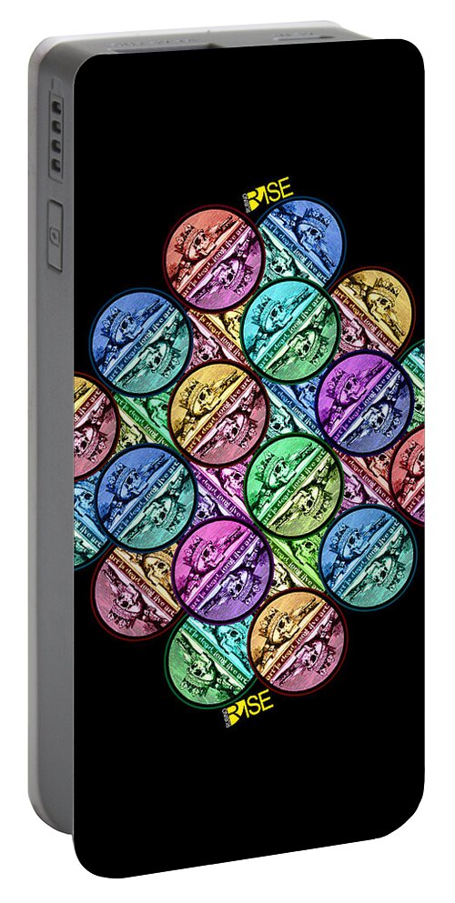 Art Portable Battery Charger featuring the mixed media Rise Art Is Dead by Tony Rubino