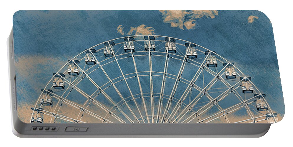 Terry D Photography Portable Battery Charger featuring the photograph Rise Up Ferris Wheel In The Clouds by Terry DeLuco
