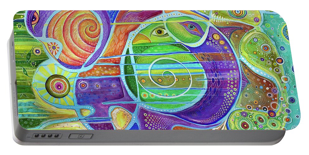 Rising Again Portable Battery Charger featuring the painting Rising Again - The Strength of the Human Spirit by Tanielle Childers