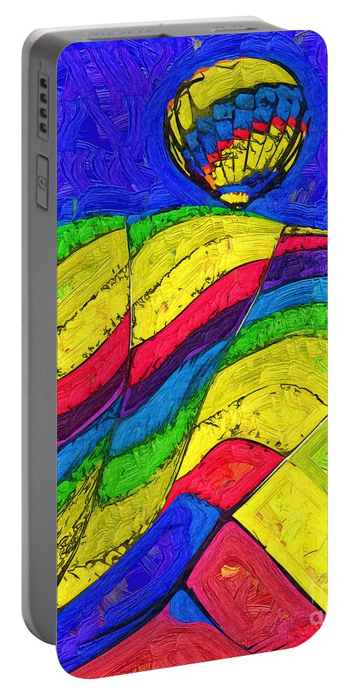 Hot-air-balloons Portable Battery Charger featuring the digital art Rising Behind by Kirt Tisdale