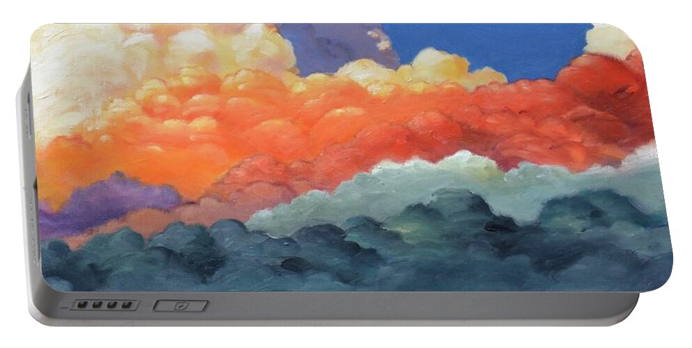 Clouds Portable Battery Charger featuring the painting Rising High by Gary Coleman