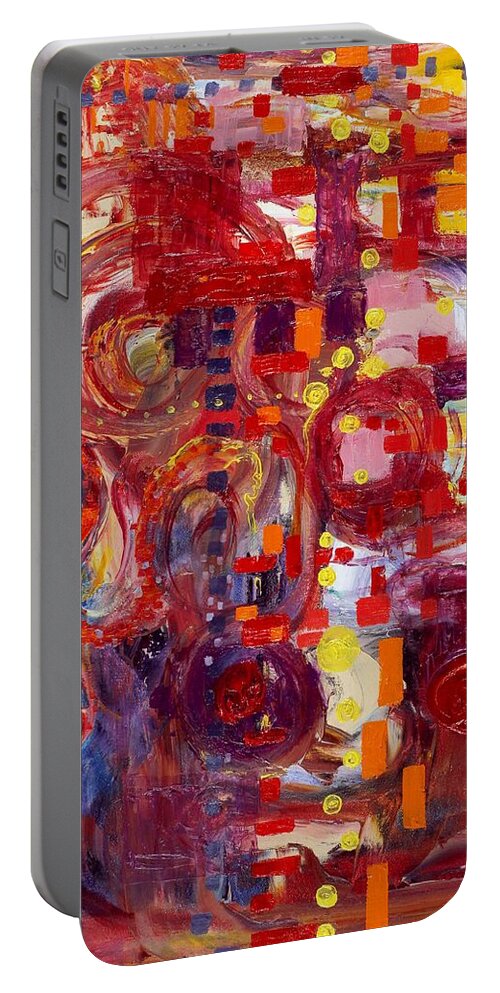 Abstract Expressionist Portable Battery Charger featuring the painting Rite of Spring by Regina Valluzzi