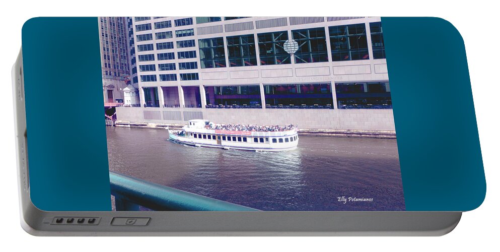 River Boat Portable Battery Charger featuring the photograph River Boat Tour by Elly Potamianos
