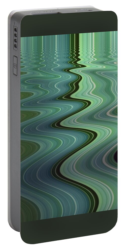 Water Portable Battery Charger featuring the digital art River Runs Through It by Lisa Schwaberow