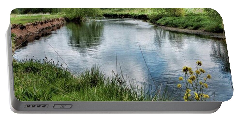 Nature_perfection Portable Battery Charger featuring the photograph River Tame, Rspb Middleton, North by John Edwards