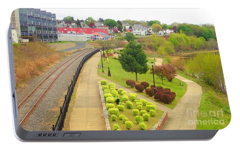 Pittston Portable Battery Charger featuring the photograph Rivers Edge Living  by Christina Verdgeline