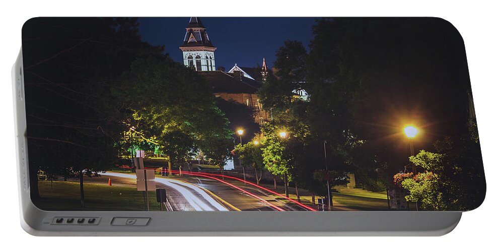 Stratford Portable Battery Charger featuring the photograph Riverside Drive at night in Stratford by Jay Smith