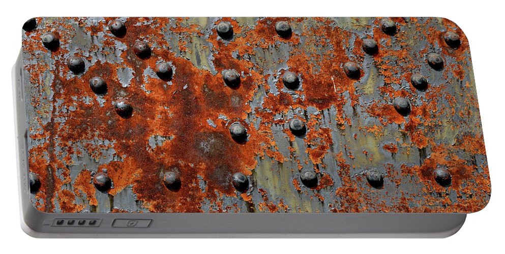 Abstract Portable Battery Charger featuring the photograph Rivetting by Karen Harrison Brown