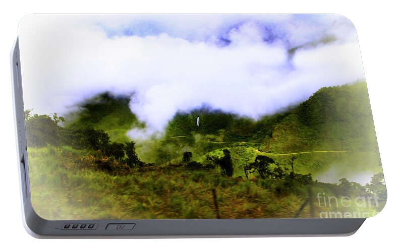 Road Portable Battery Charger featuring the photograph Road Through The Andes by Al Bourassa