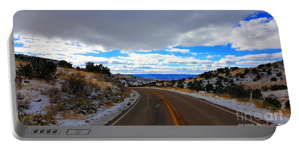 Southwest Landscape Portable Battery Charger featuring the photograph Road to blue skys by Robert WK Clark
