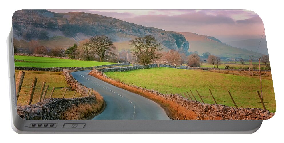 Buckden Portable Battery Charger featuring the photograph Road to Kilnsey by Mariusz Talarek
