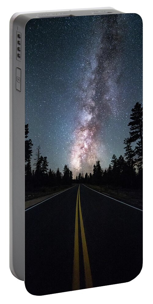 Milky Way Portable Battery Charger featuring the photograph Road to the Stars by Judi Kubes