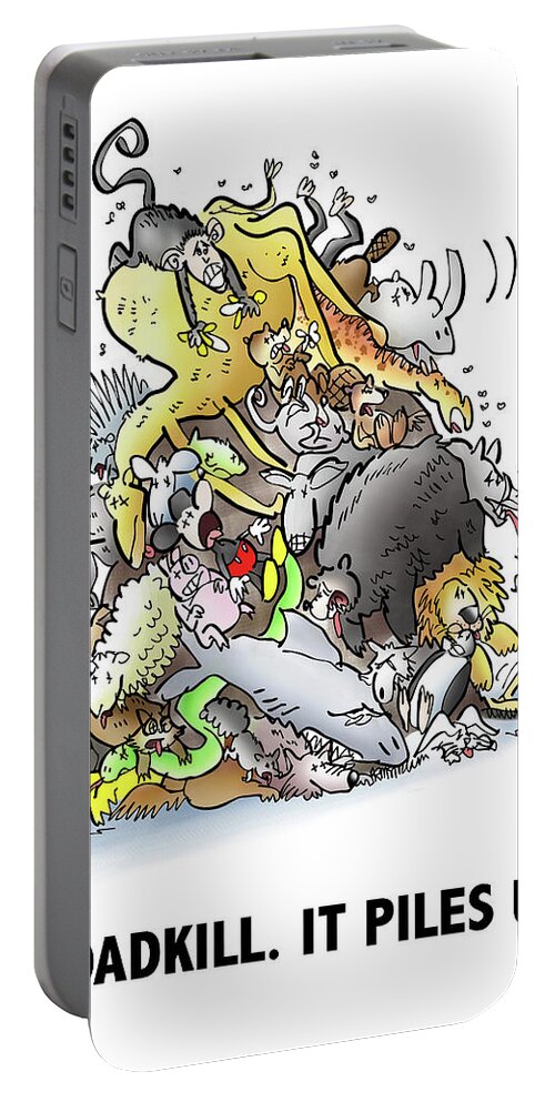 Roadkill Portable Battery Charger featuring the digital art Roadkill by Mark Armstrong