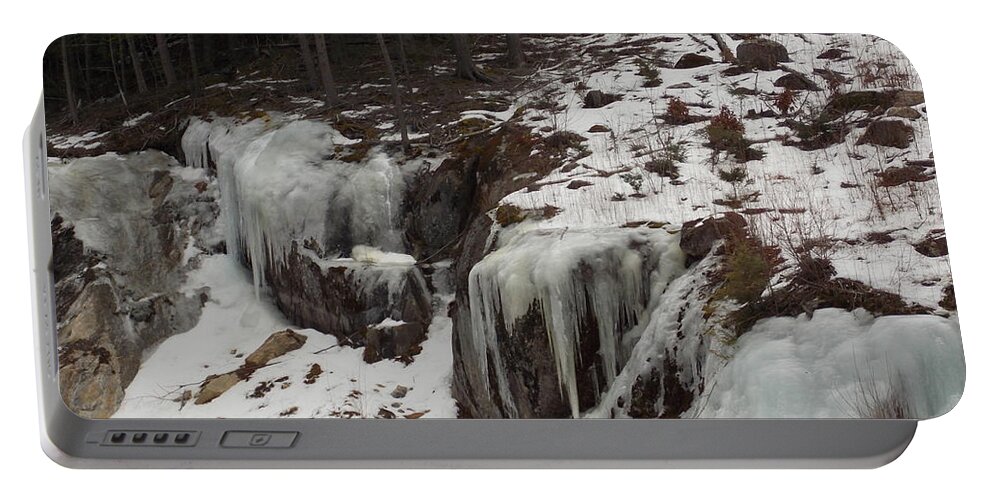 Woodstock Portable Battery Charger featuring the photograph Roadside Ice by Catherine Gagne