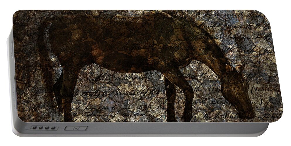 Horse Portable Battery Charger featuring the digital art Roan Stallion by JGracey Stinson