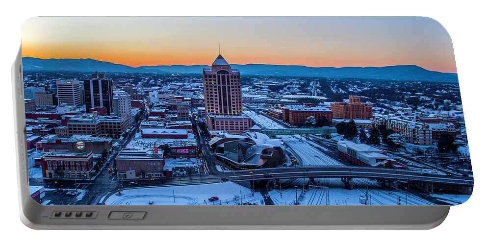 Roanoke Portable Battery Charger featuring the photograph Roanoke Sunset by Star City SkyCams
