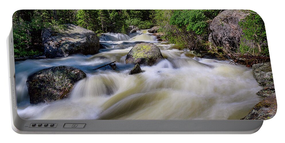 Colorado Portable Battery Charger featuring the photograph Roaring Colorado Ouzel Creek by James BO Insogna