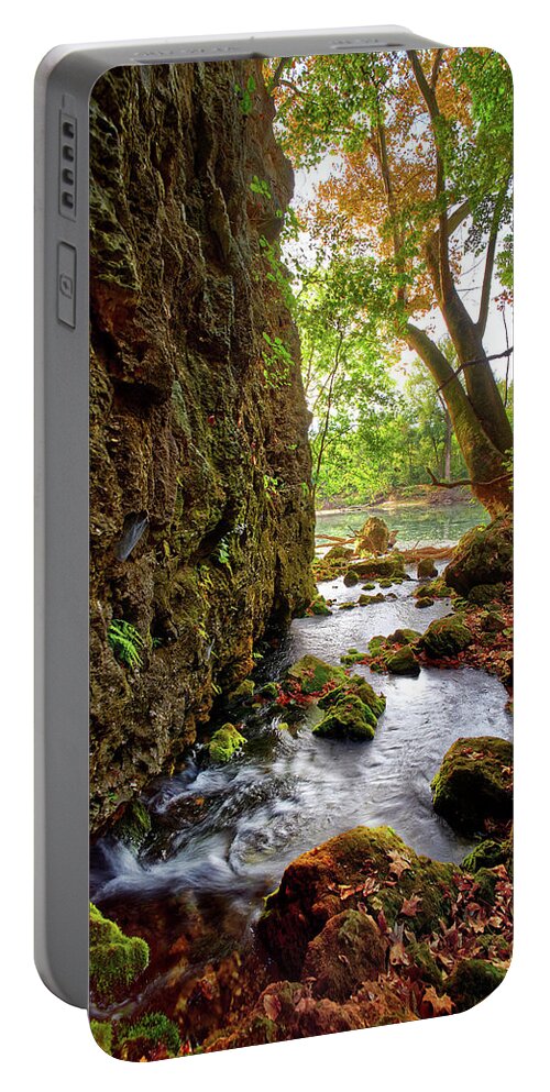River Portable Battery Charger featuring the photograph Roaring Spring by Robert Charity