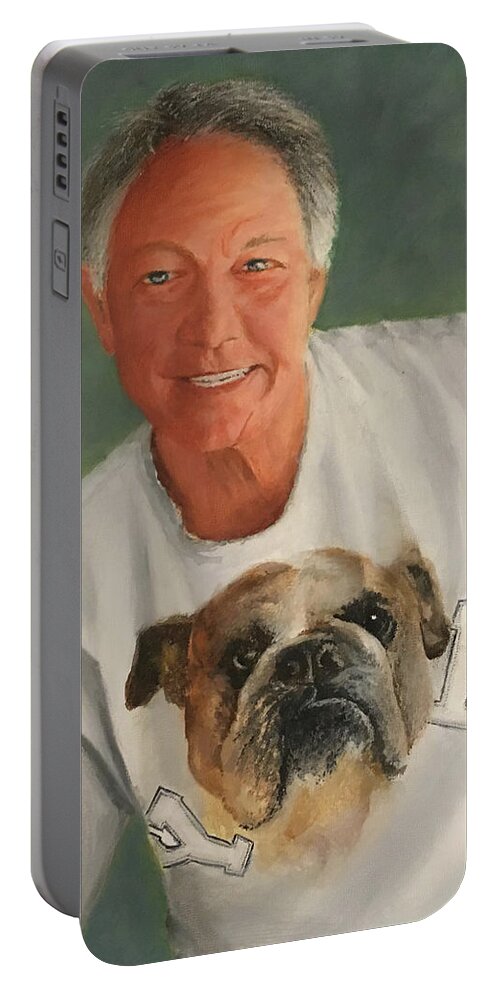 Portrait Portable Battery Charger featuring the painting Robert and Daisy by Richard Ginnett
