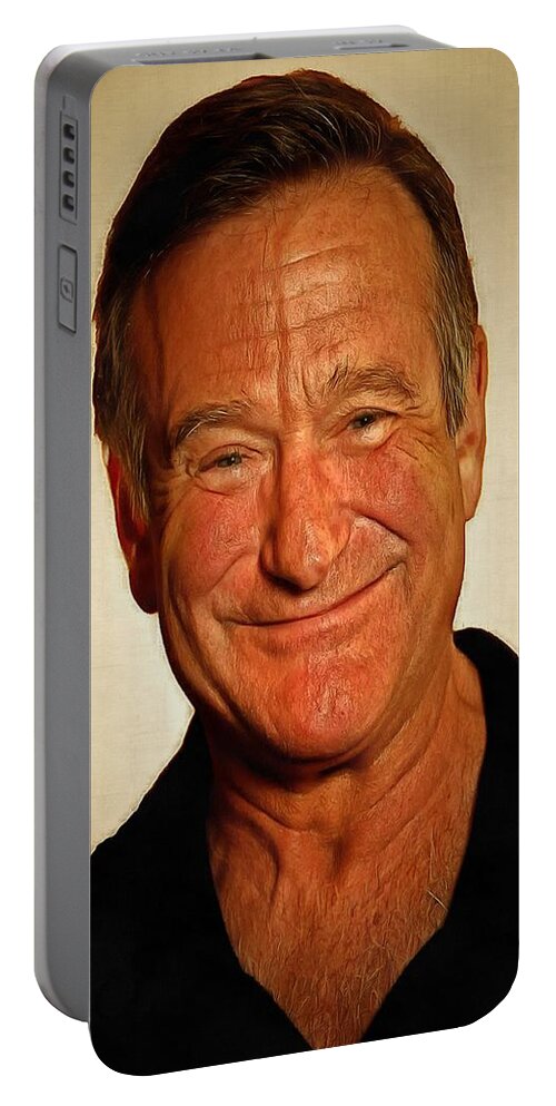 Robin Williams Portable Battery Charger featuring the painting Robin by Harry Warrick