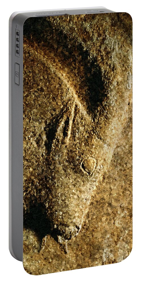 Ibex Portable Battery Charger featuring the digital art Roc-aux-Sorciers Ibex by Weston Westmoreland
