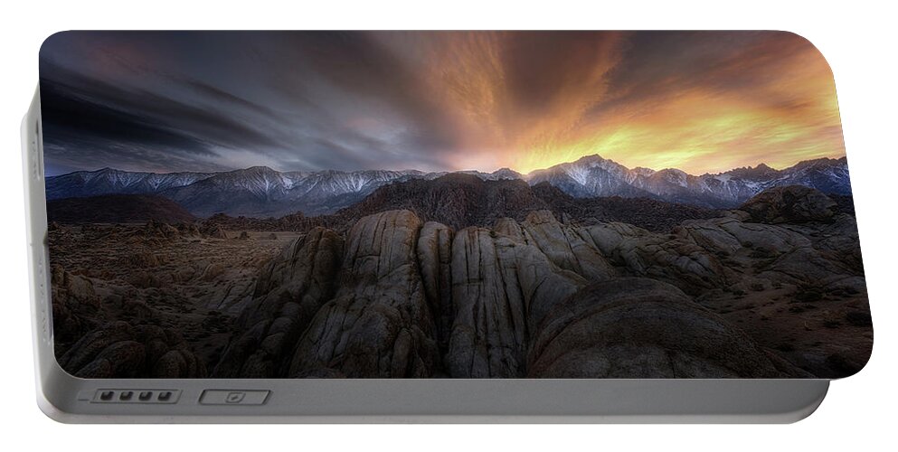 Alabama Hills Portable Battery Charger featuring the photograph Rock Eruption by Nicki Frates