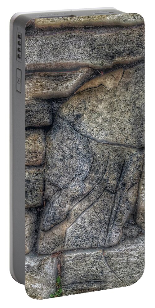 Painterly Iphoneography Portable Battery Charger featuring the photograph Rock Wall by Bill Owen
